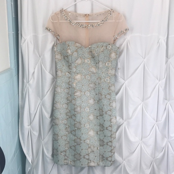 Decode 1.8 formal dress Size 2. Teal and Gold - Picture 1 of 8